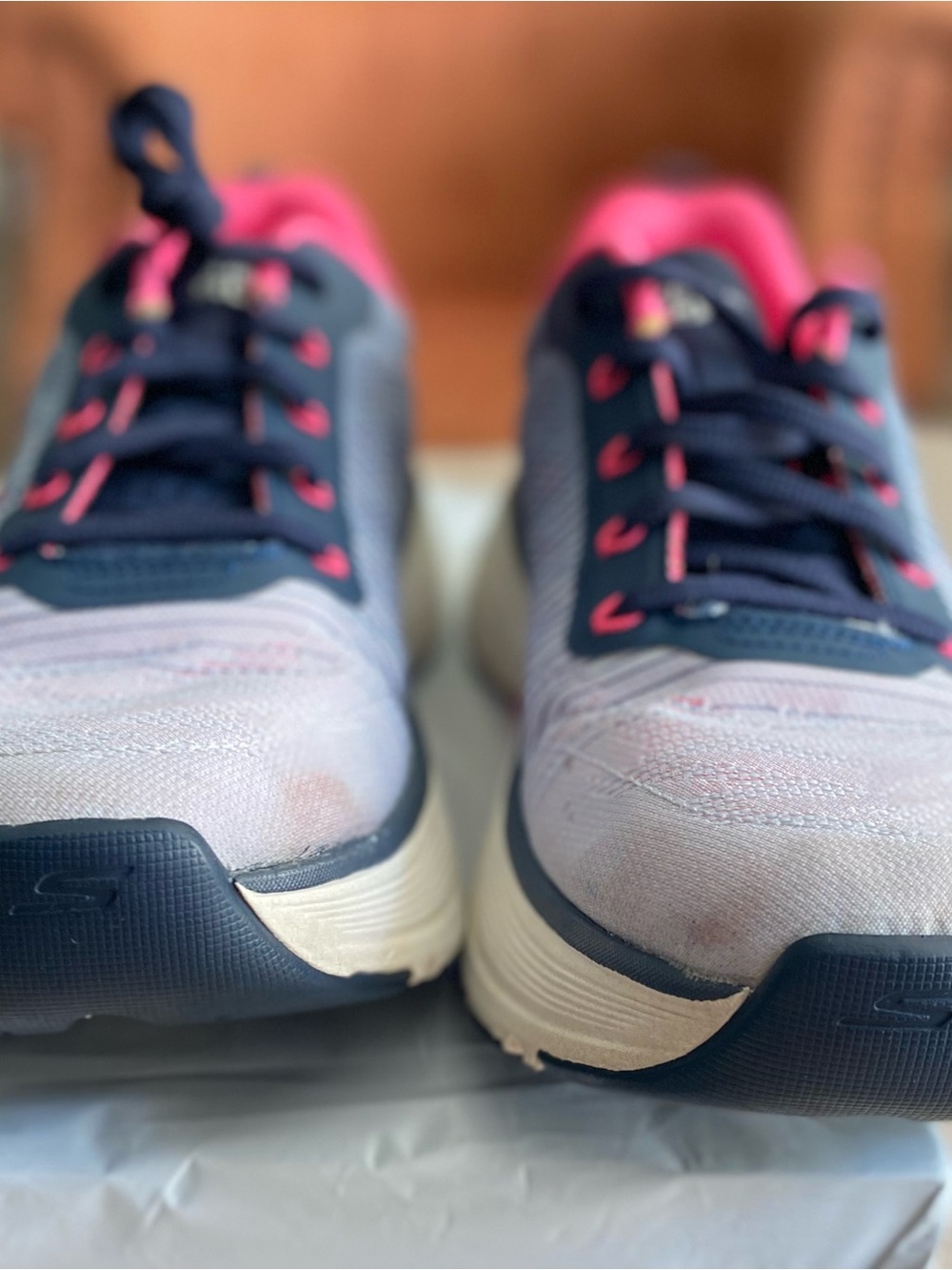 Skechers Navy and Pink Arch Fit Athletic Shoe Covers - Picture 7 of 7